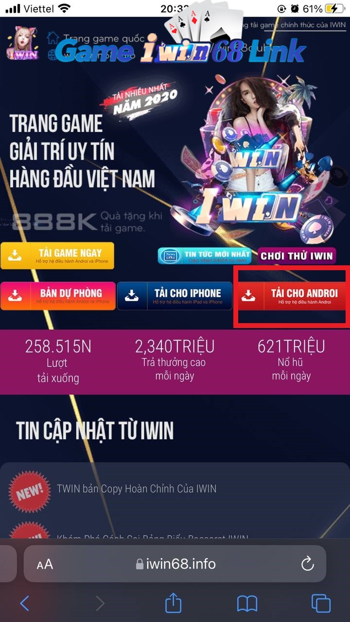 tải app iwin68 cho android